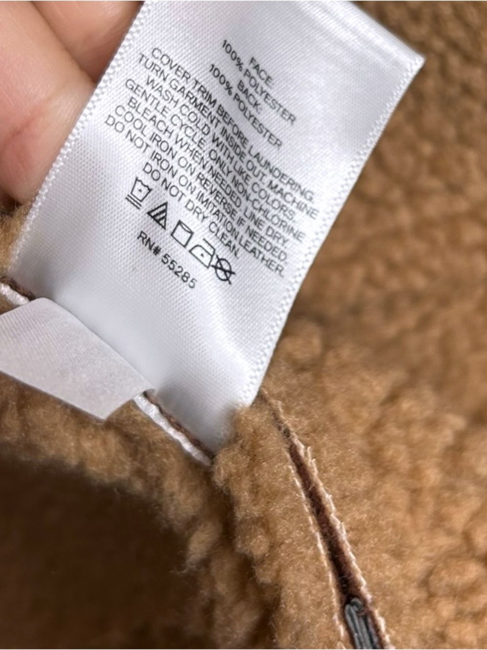 Express Faux Suede Sherpa Teddy Moto Jacket Brown Oversized Women’s Size Small - Picture 7 of 10